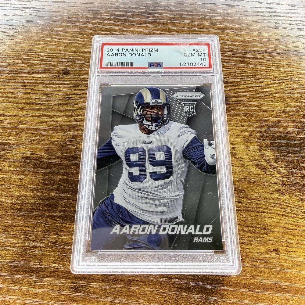 2014 Panini Prizm‎ Aaron Donald RC PSA 10 Gem Mint Rookie #228 Rams HOF